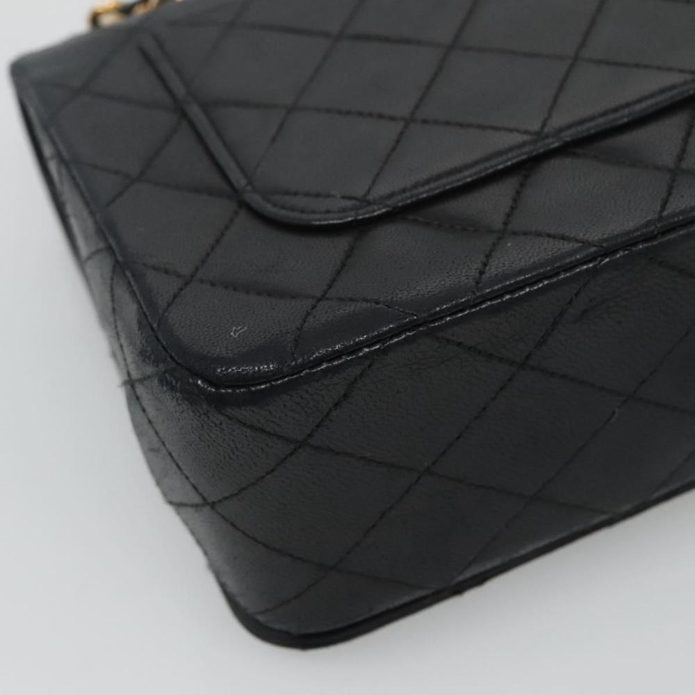 Black Leather Chanel Shoulder Bag