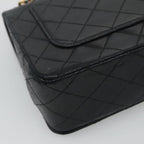 Black Leather Chanel Shoulder Bag