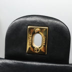 Black Leather Chanel Flap Bag