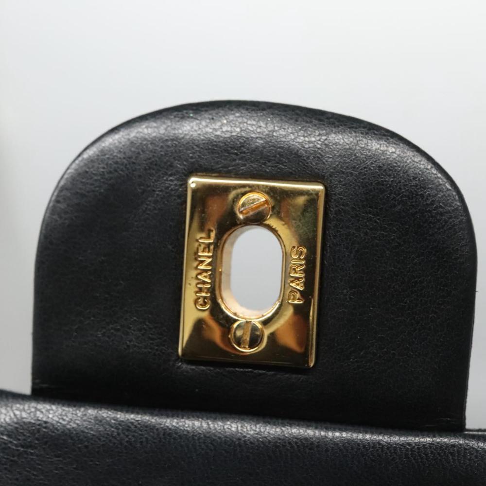 Black Leather Chanel Flap Bag