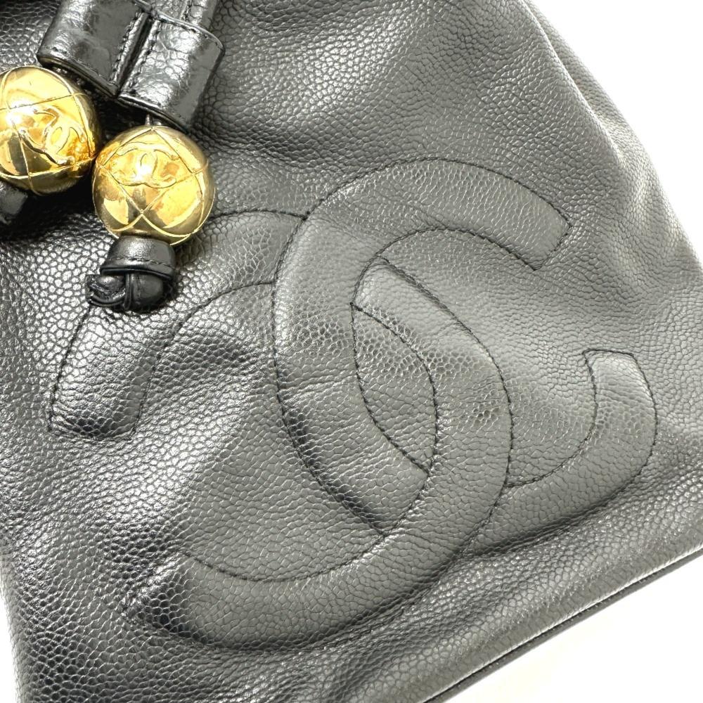 Black Leather Chanel Shoulder Bag