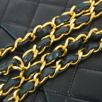 Black Leather Chanel Flap Bag