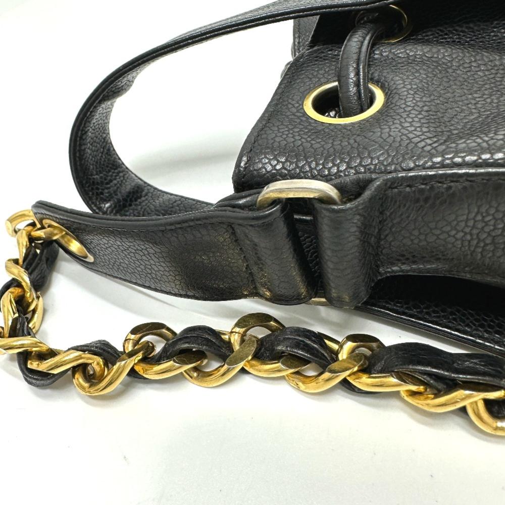 Black Leather Chanel Shoulder Bag