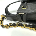Black Leather Chanel Shoulder Bag
