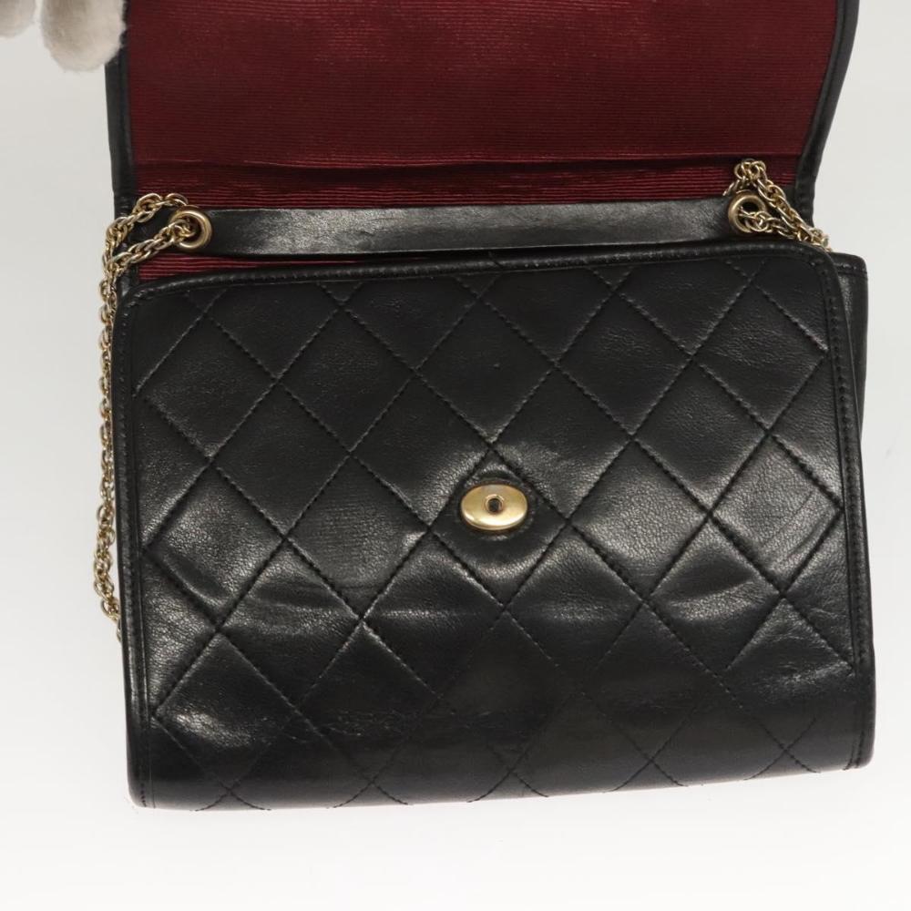 Black Leather Chanel Shoulder Bag