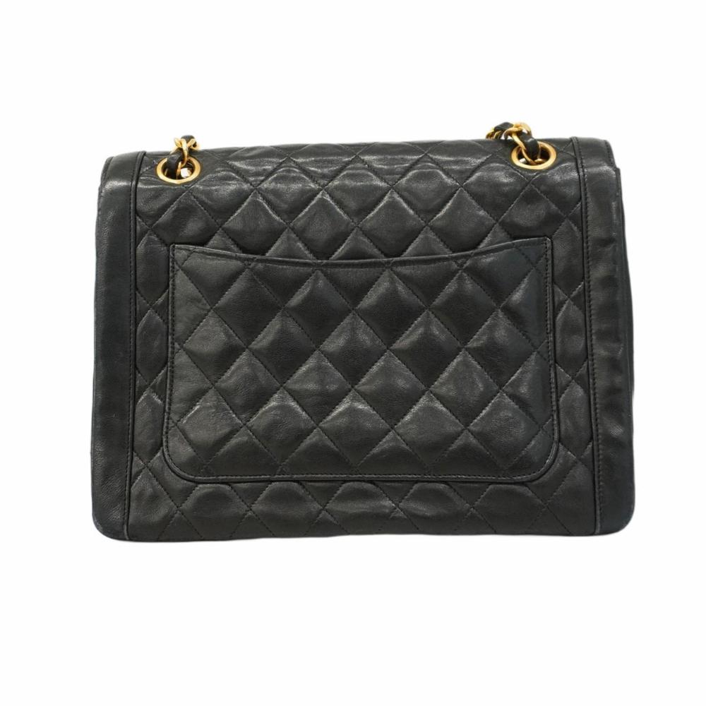 Black Leather Chanel Shoulder Bag