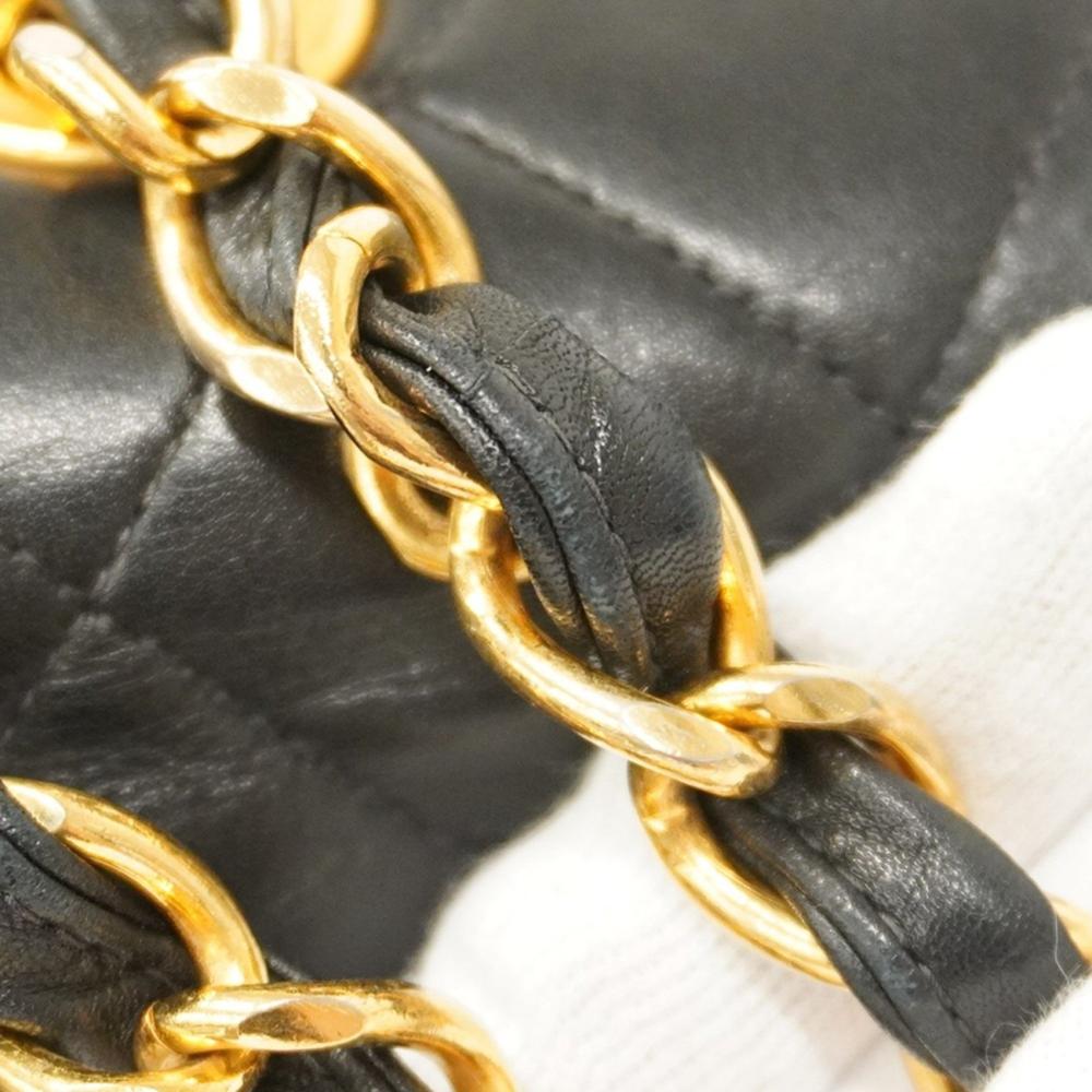 Black Leather Chanel Shoulder Bag