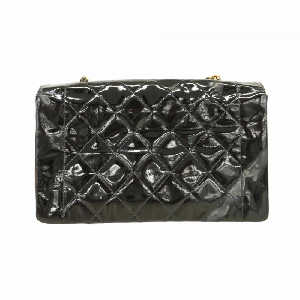 Black Leather Chanel Shoulder Bag