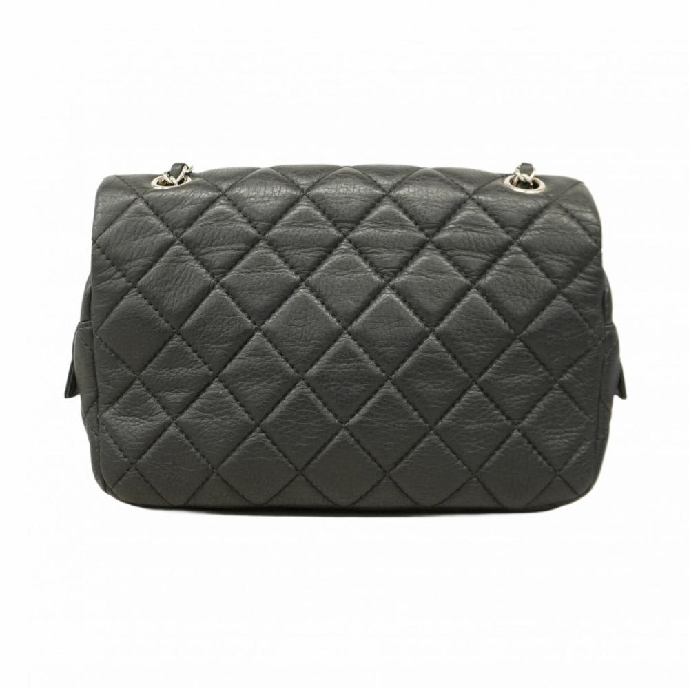 Black Leather Chanel Shoulder Bag