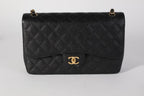 Black Leather Chanel Flap Bag