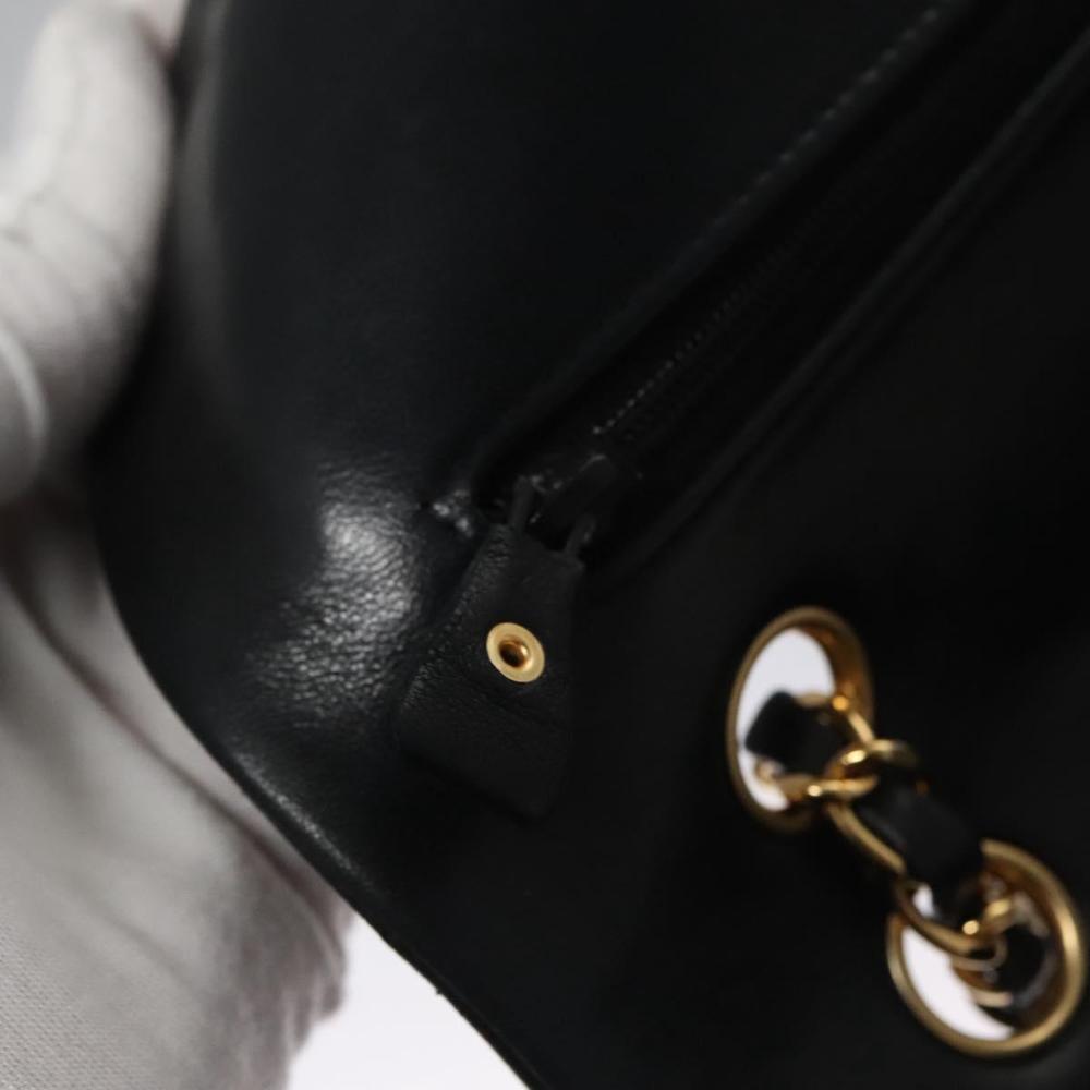 Black Leather Chanel Flap Bag