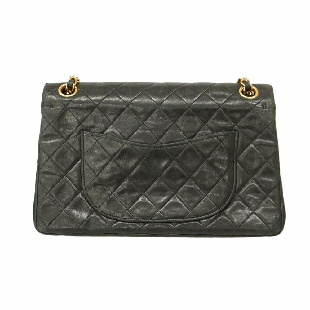 Black Leather Chanel Flap Bag