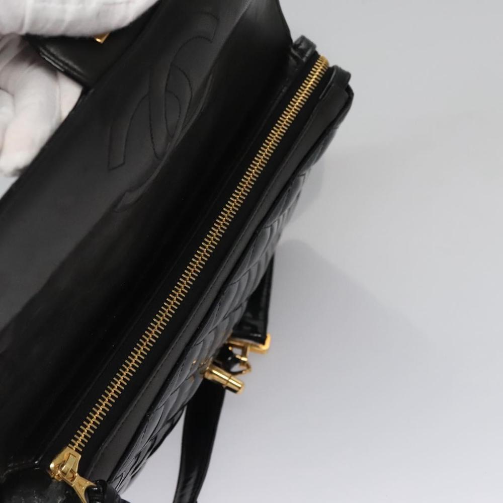 Black Leather Chanel Backpack