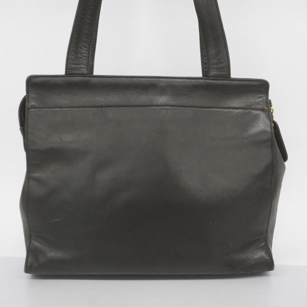 Black Leather Chanel Shoulder Bag