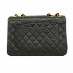 Black Leather Chanel Shoulder Bag