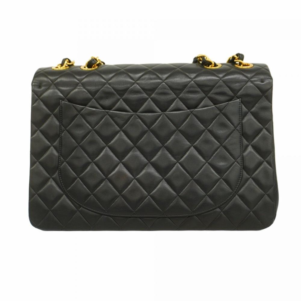 Black Leather Chanel Shoulder Bag