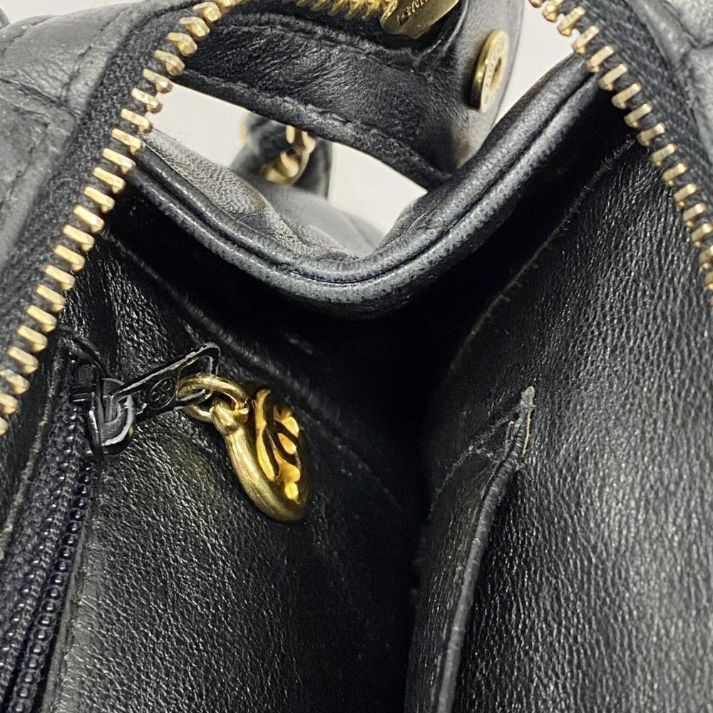 Black Leather Chanel Shoulder Bag