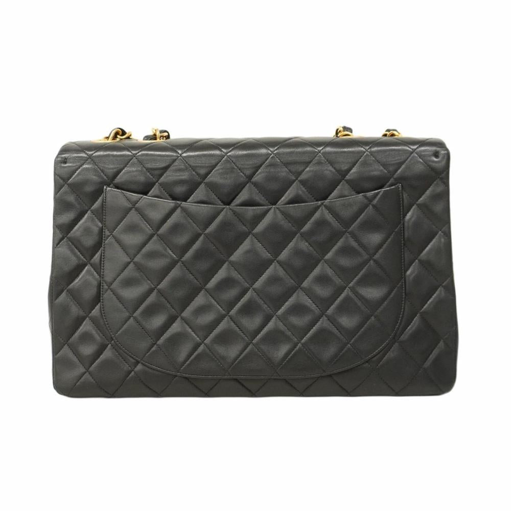 Black Leather Chanel Shoulder Bag