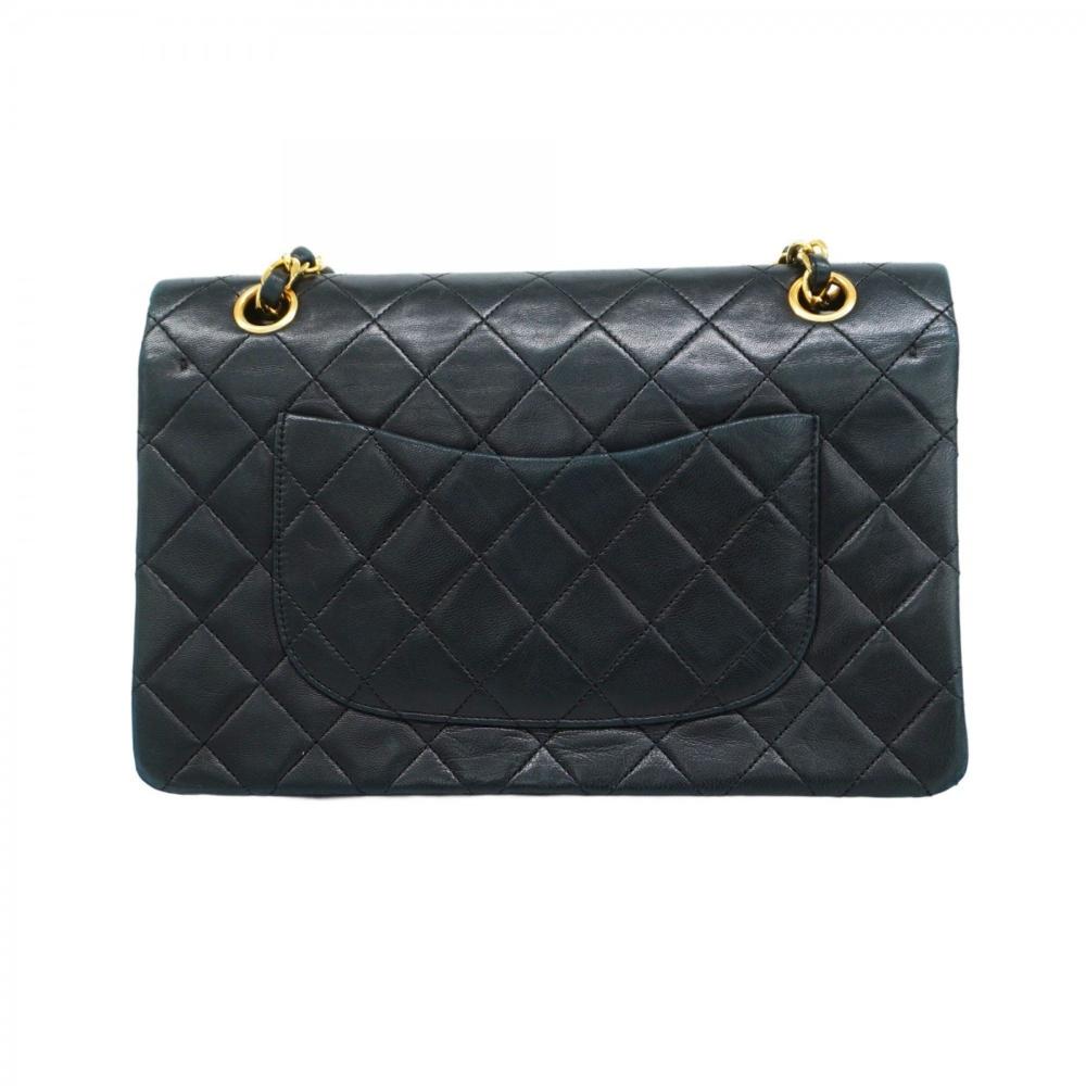 Black Leather Chanel Flap Bag