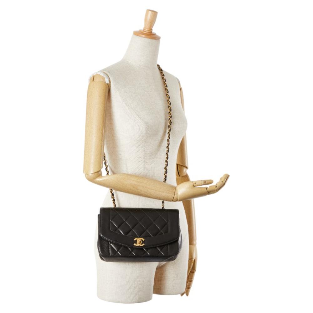 Black Leather Chanel Crossbody Bag