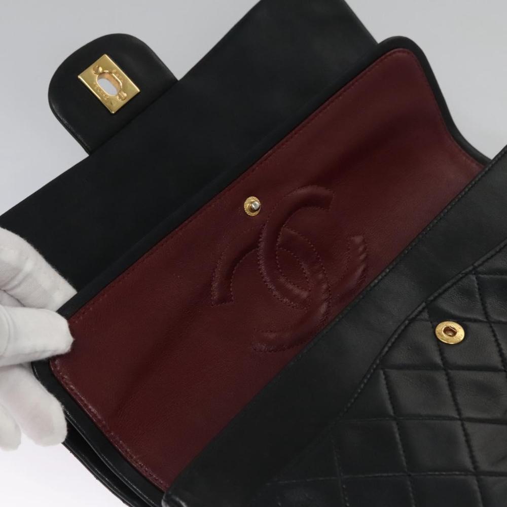 Black Leather Chanel Flap Bag