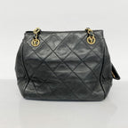 Black Leather Chanel Shoulder Bag