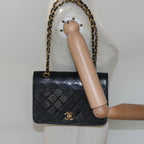 Black Leather Chanel Shoulder Bag