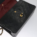 Black Leather Chanel Flap Bag