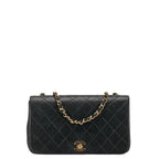 Black Leather Chanel Shoulder Bag