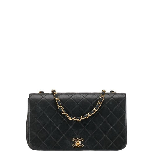 Black Leather Chanel Shoulder Bag