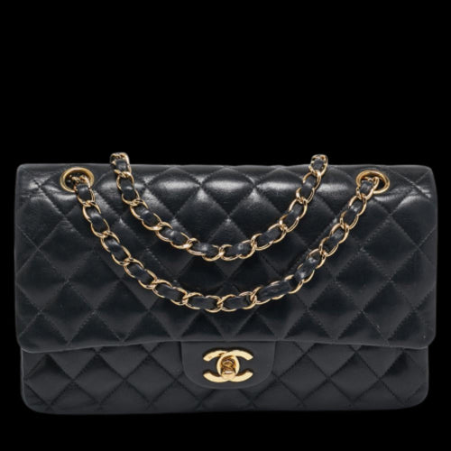 Black Leather Chanel Flap Bag