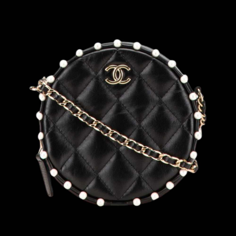 Black Leather Chanel Crossbody Bag