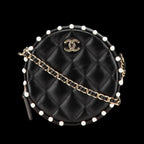 Black Leather Chanel Crossbody Bag