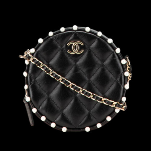 Black Leather Chanel Crossbody Bag