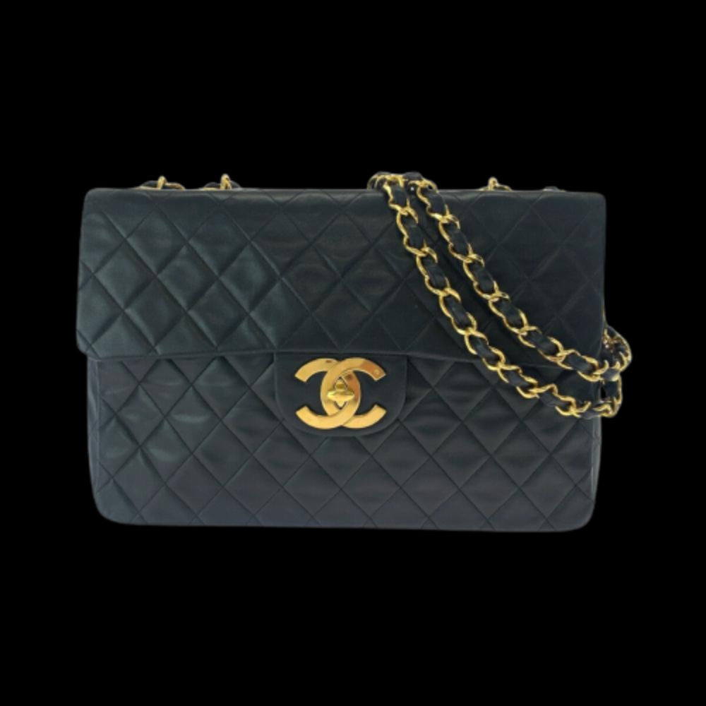 Black Leather Chanel Flap Bag