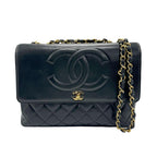 Black Leather Chanel Shoulder Bag
