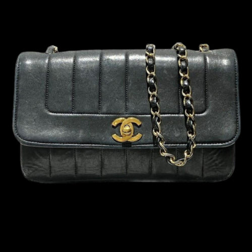 Black Leather Chanel Shoulder Bag