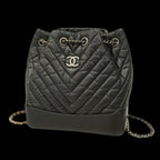 Black Leather Chanel Backpack