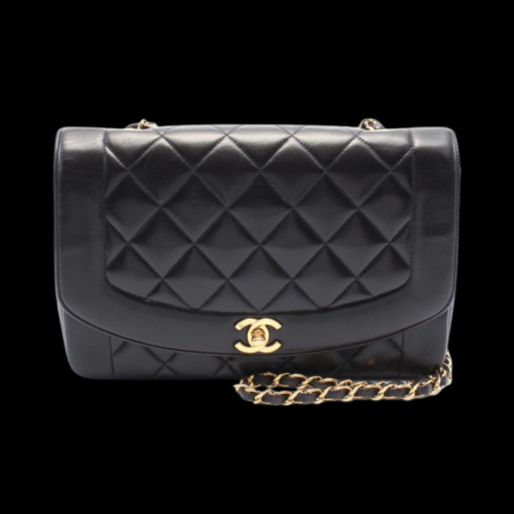 Black Leather Chanel Flap Bag
