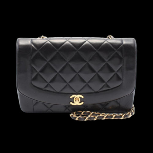 Black Leather Chanel Flap Bag
