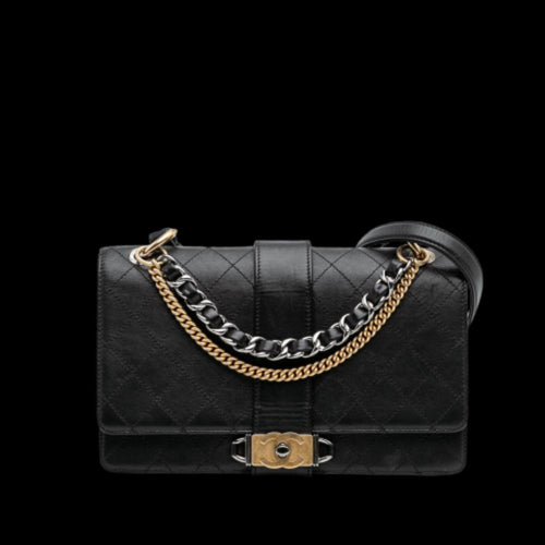 Black Leather Chanel Flap Bag