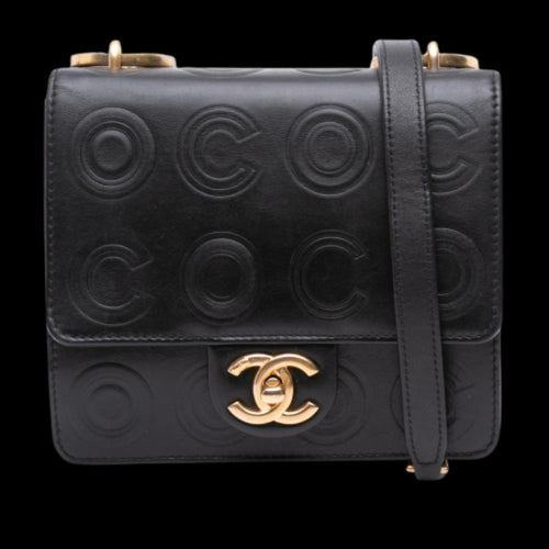 Black Leather Chanel Crossbody Bag