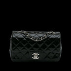 Black Leather Chanel Flap Bag