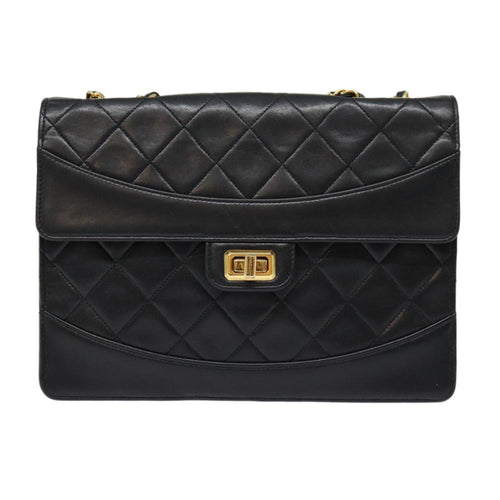 Black Leather Chanel Shoulder Bag