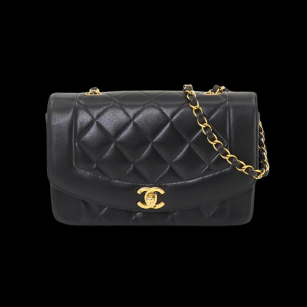 Black Leather Chanel Shoulder Bag