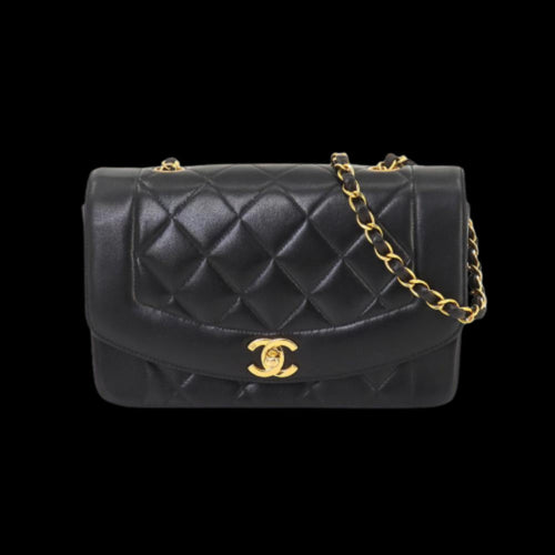 Black Leather Chanel Shoulder Bag