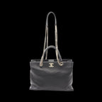 Black Leather Chanel Travel Bag
