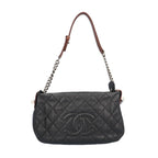 Black Leather Chanel Shoulder Bag