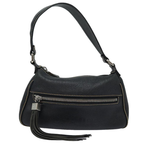 Black Leather Chanel Shoulder Bag