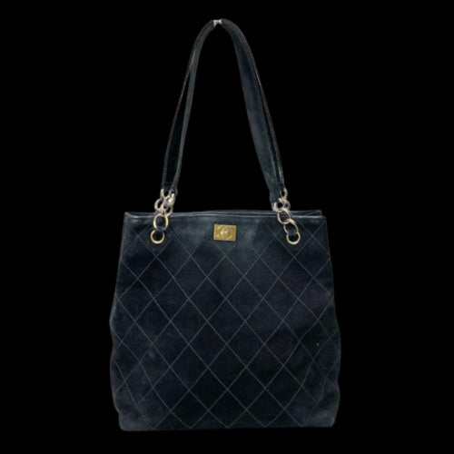 Black Leather Chanel Shoulder Bag